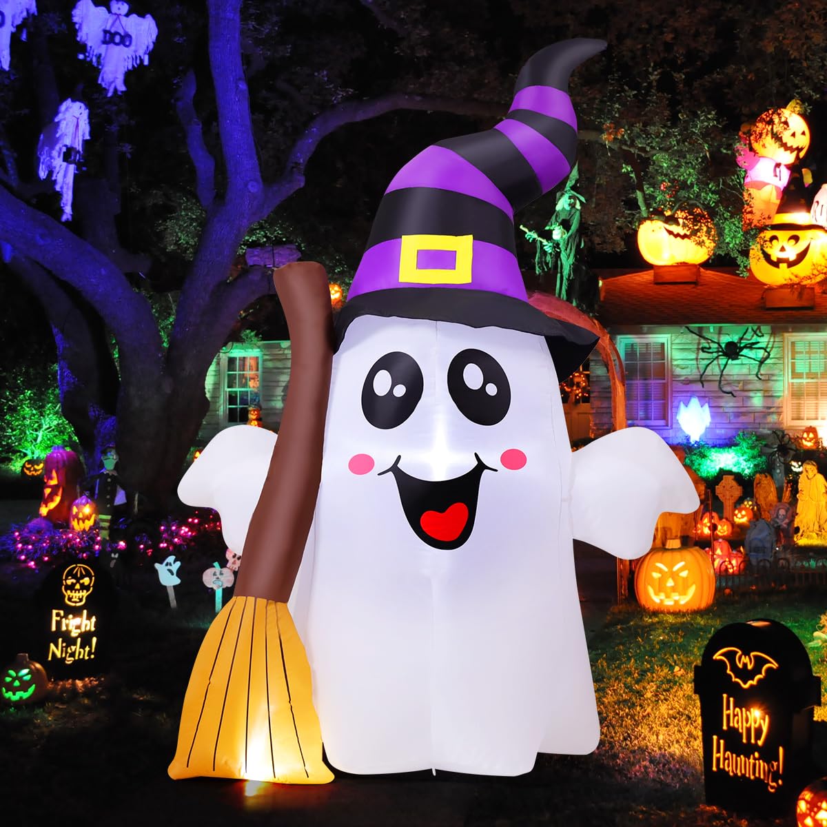 6.2 FT Halloween Inflatables Ghost with Built-in LEDs Z431