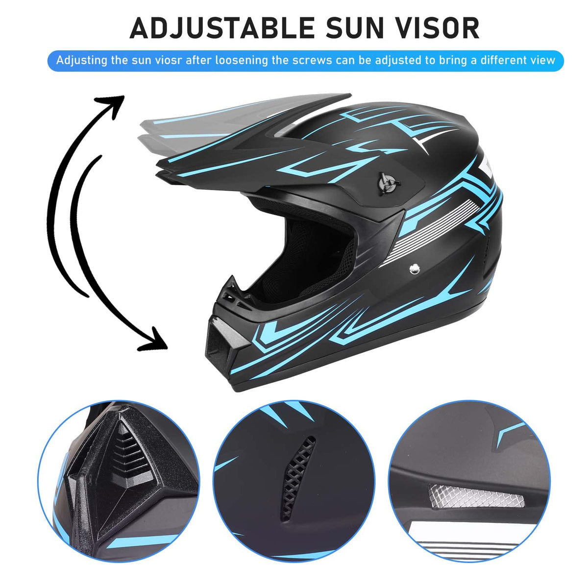 Youth Kids DOT Approved Full Face Motocross Helmet W899