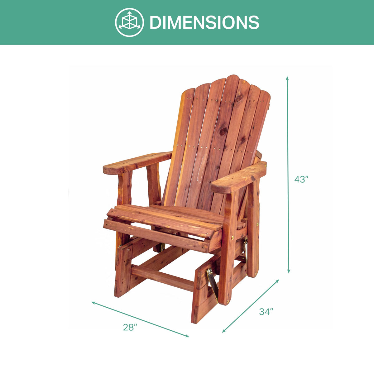 Cedar Adirondack Glider V747