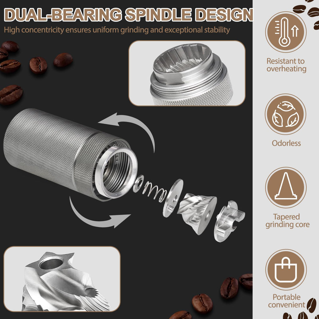 Manual Coffee Grinder with 25 Level Stainless Steel Conical Burr C98107