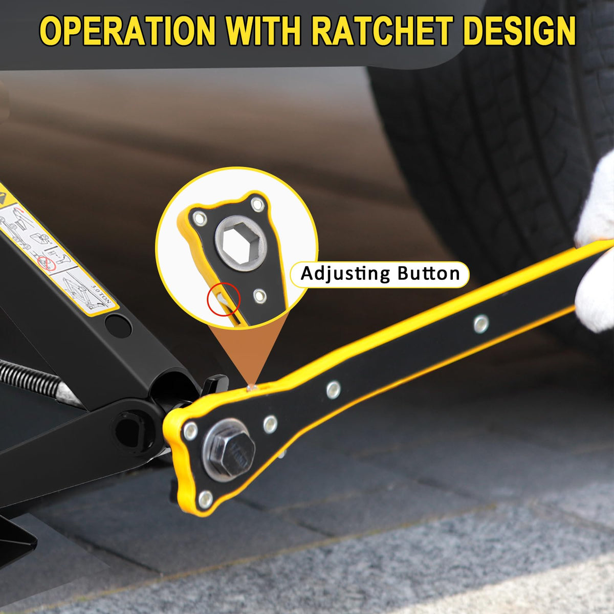 3-Ton Scissor Jack Kit with Rubber Jack Pad and L-Wrenches K40279