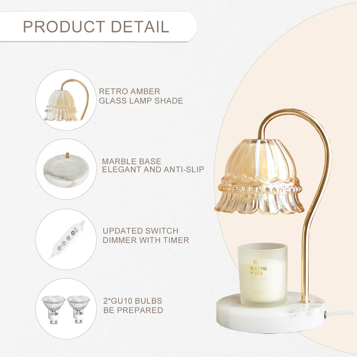 Candle Warmer Lamp with Timer & Dimmer S391727