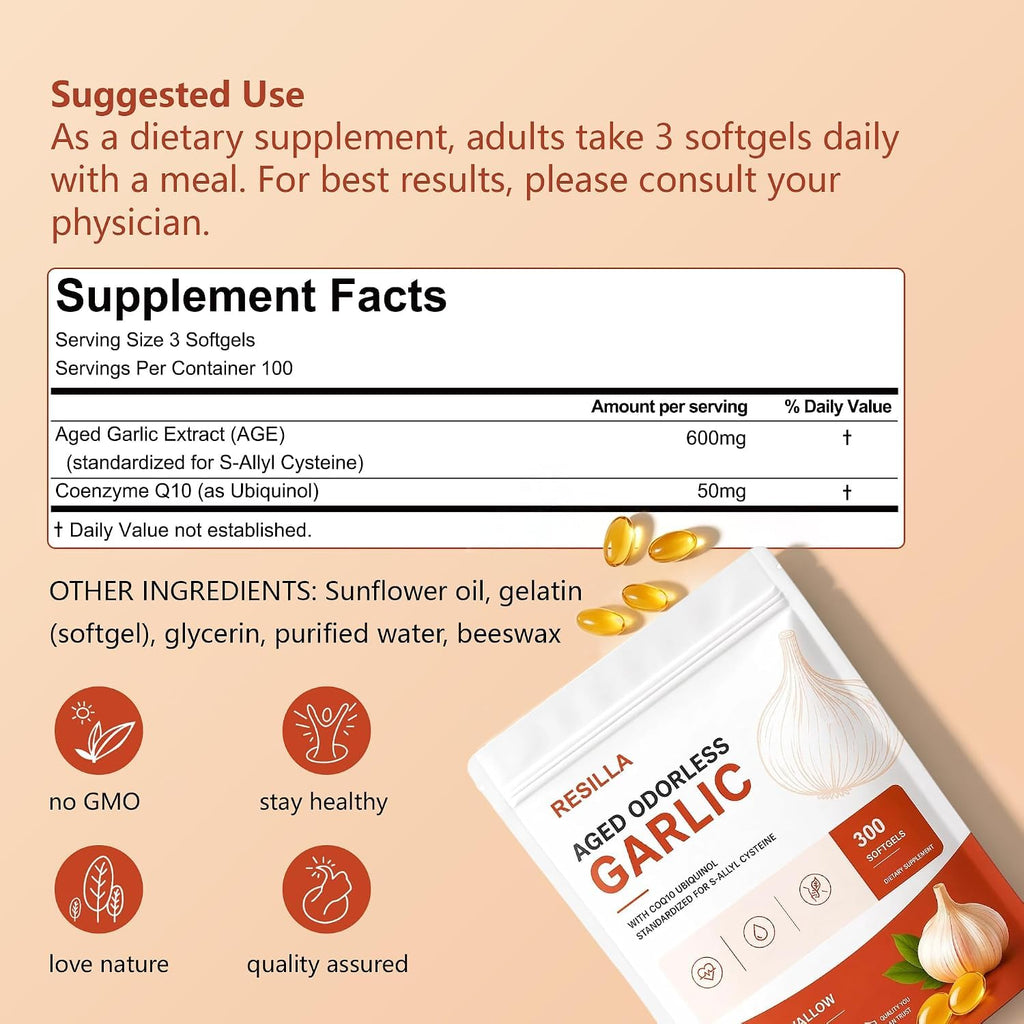 Odorless Aged Garlic Softgels, 300 Softgels H664205
