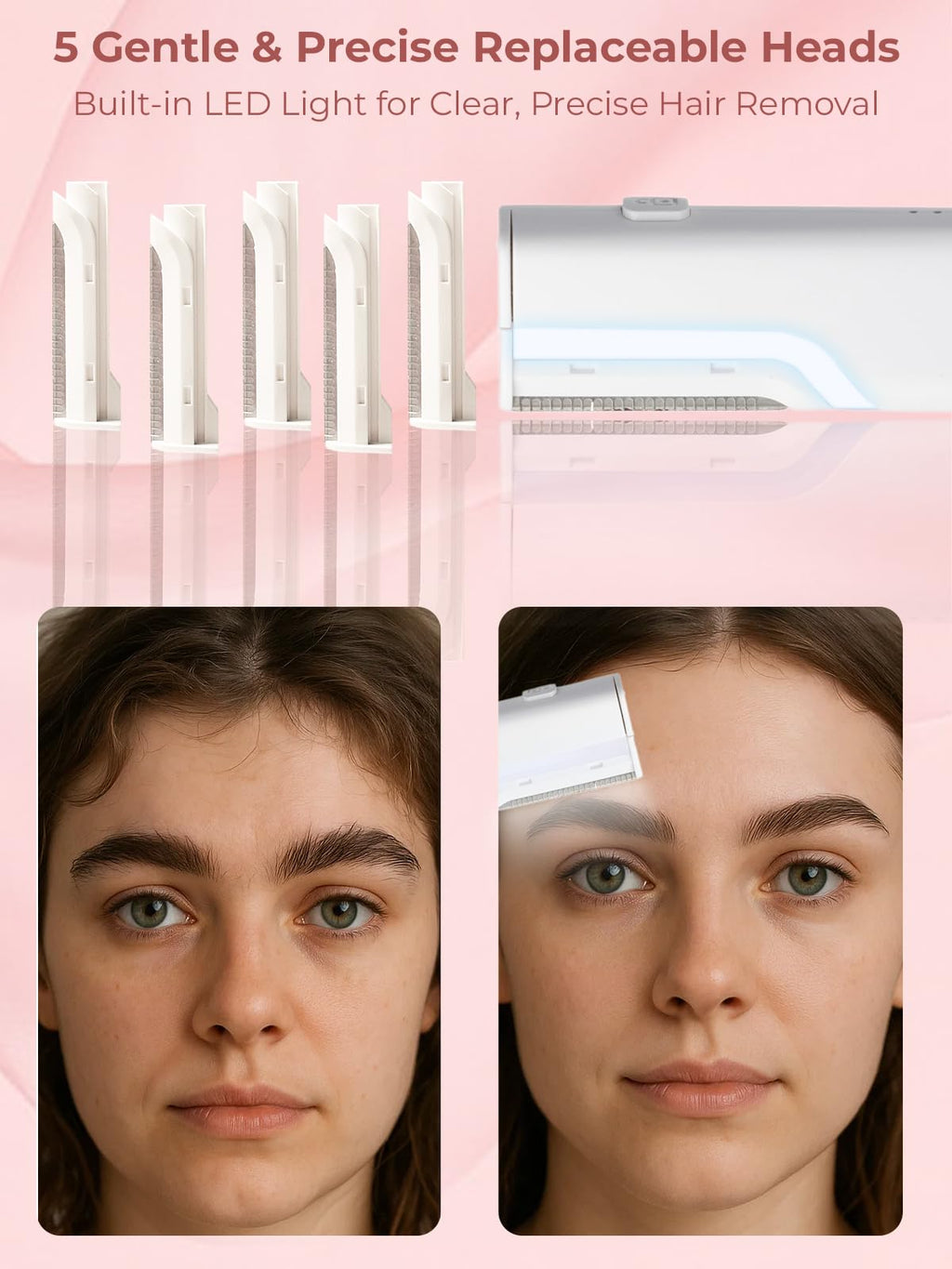 Electric 3-Speed Facial Razor with LED Light K4731