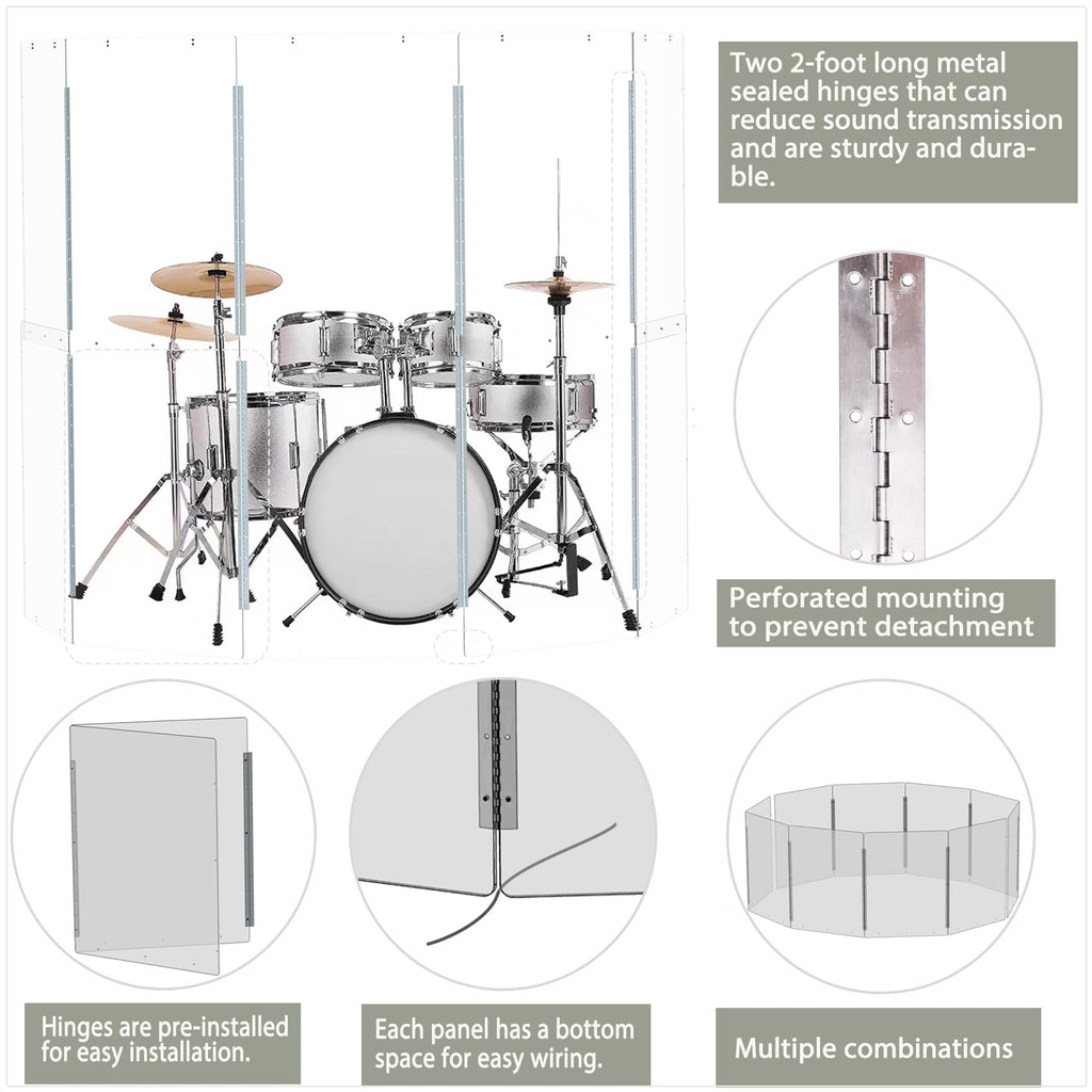 Portable Drum Shield Panels 5-Panels 2ft x 5ft R627664