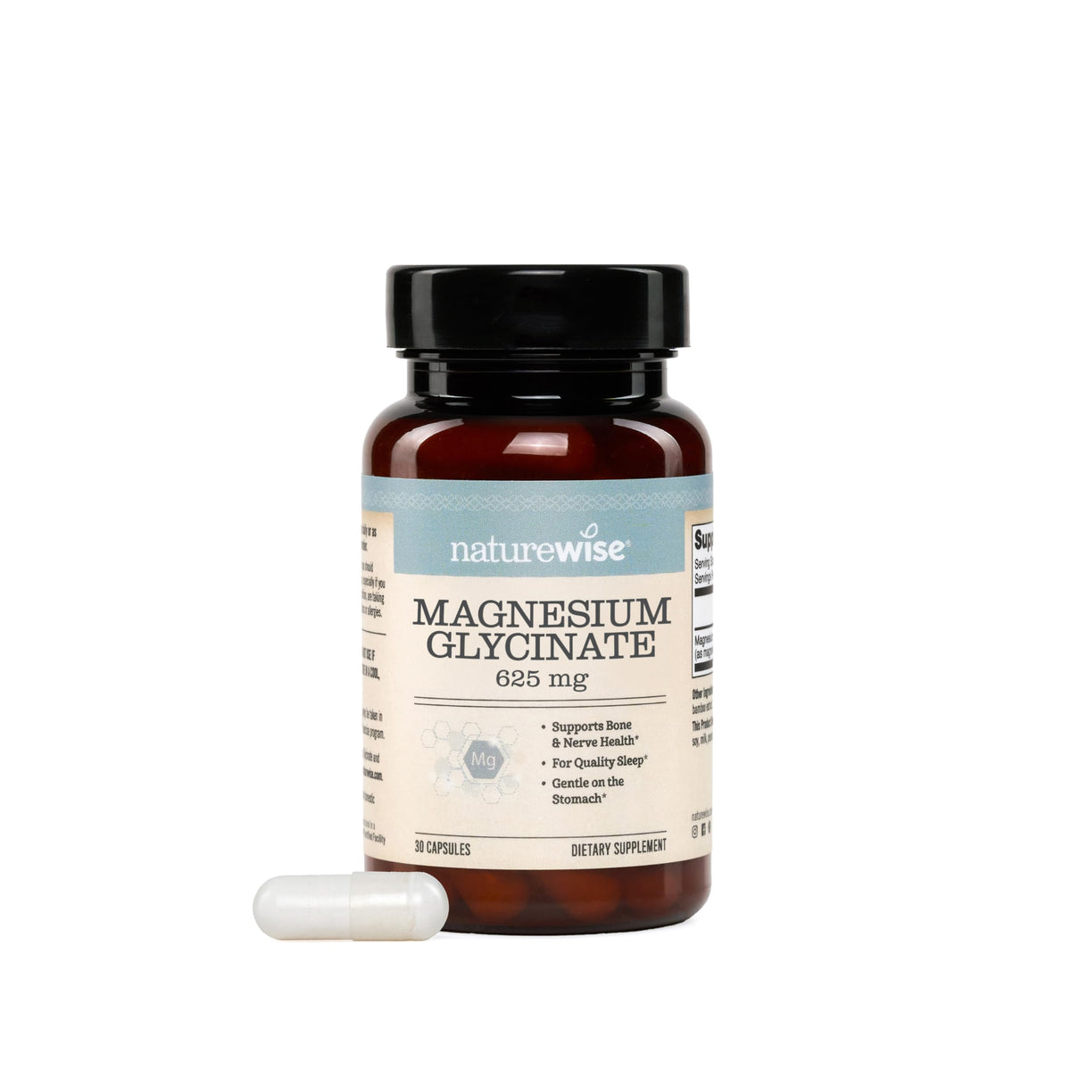 Magnesium Glycinate 625 mg Vegan 30 Capsules A76487