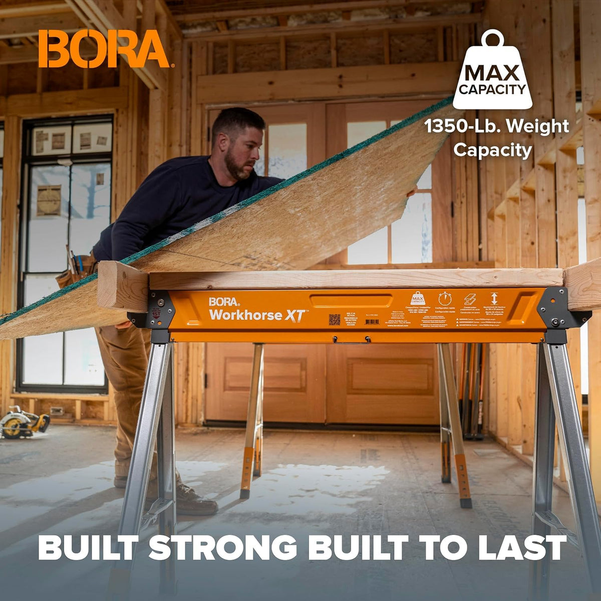 2 Pack Adjustable Folding Heavy Duty Sawhorse F8612