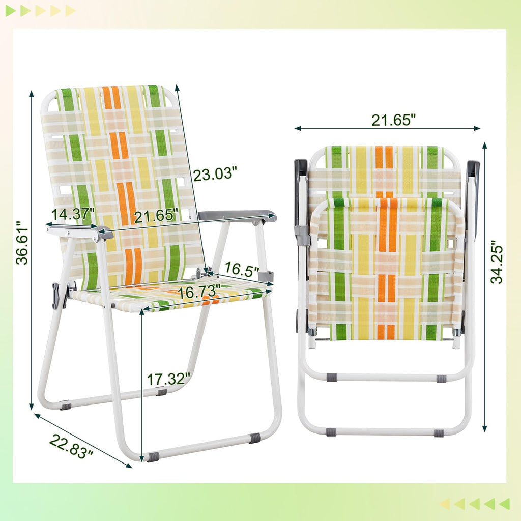 Oversized Folding Webbed Lawn Chairs Set of 2 B31605