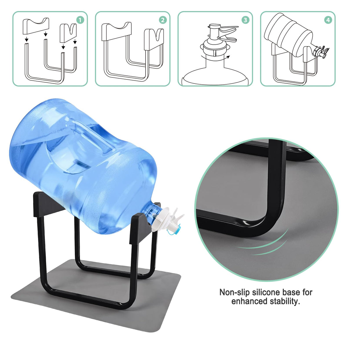 5 Gallon Water Jug Stand with 2 Dispenser Valves R903846
