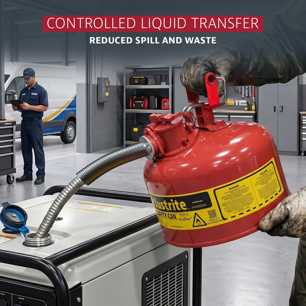Red Galvanized Steel Gasoline Safety Can L1569