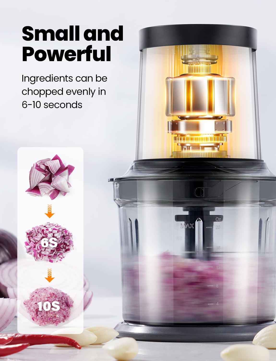 4 Cup Electric Food Processor with 2 Bowls A3152