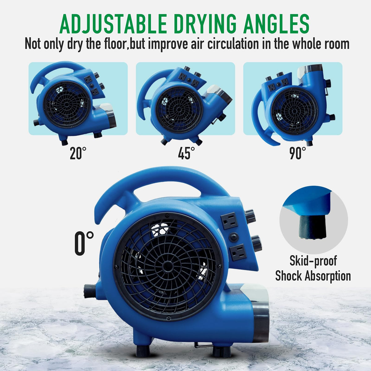 1/4 HP 1000 CFM Portable Floor Blower Fan T726