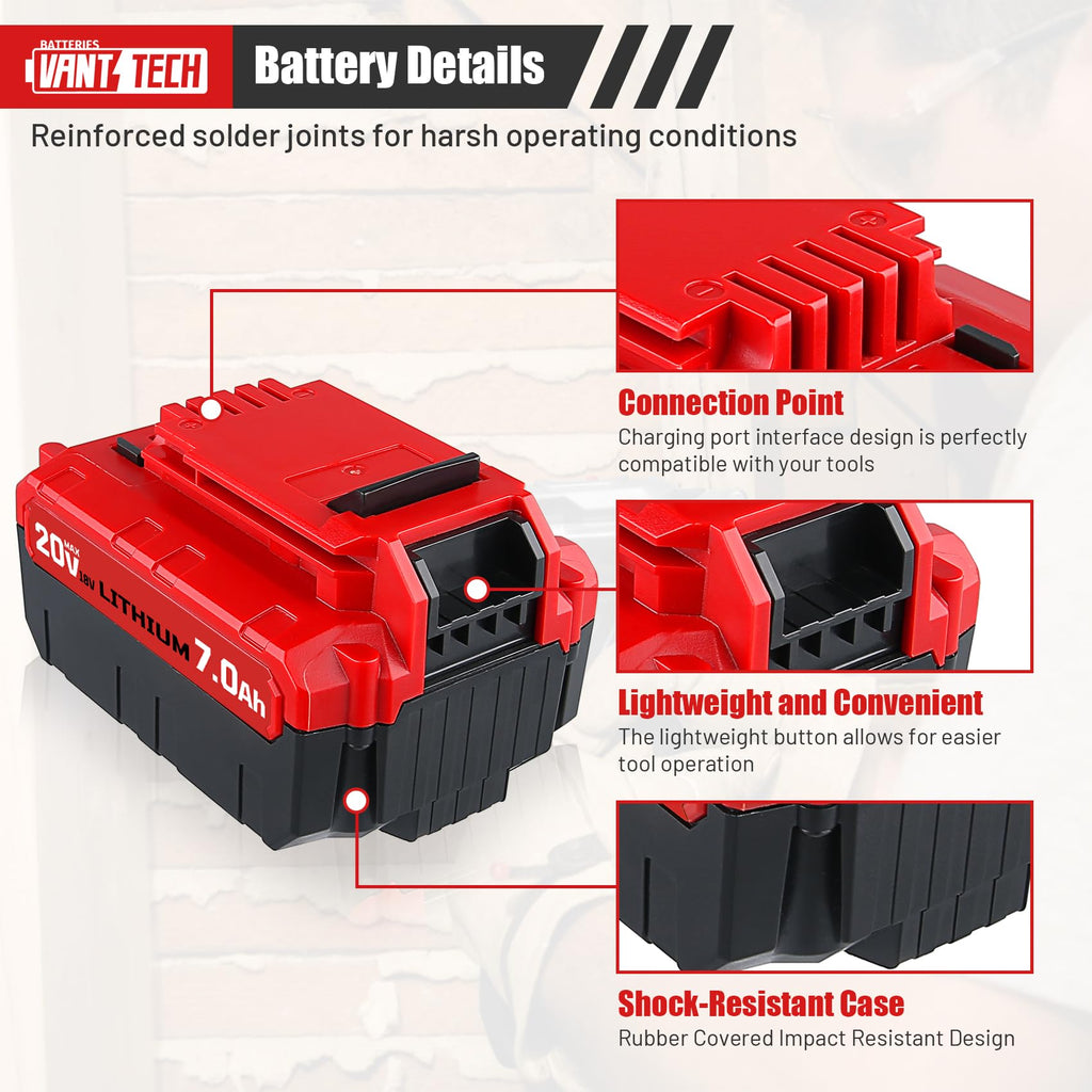 20V 7.0Ah Replacement Battery 2 Pack Q2973