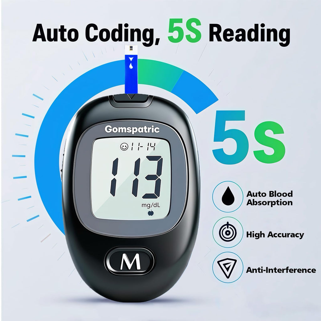 Blood Glucose Monitor Kit with 50 Test Strips and 50 Lancets I761