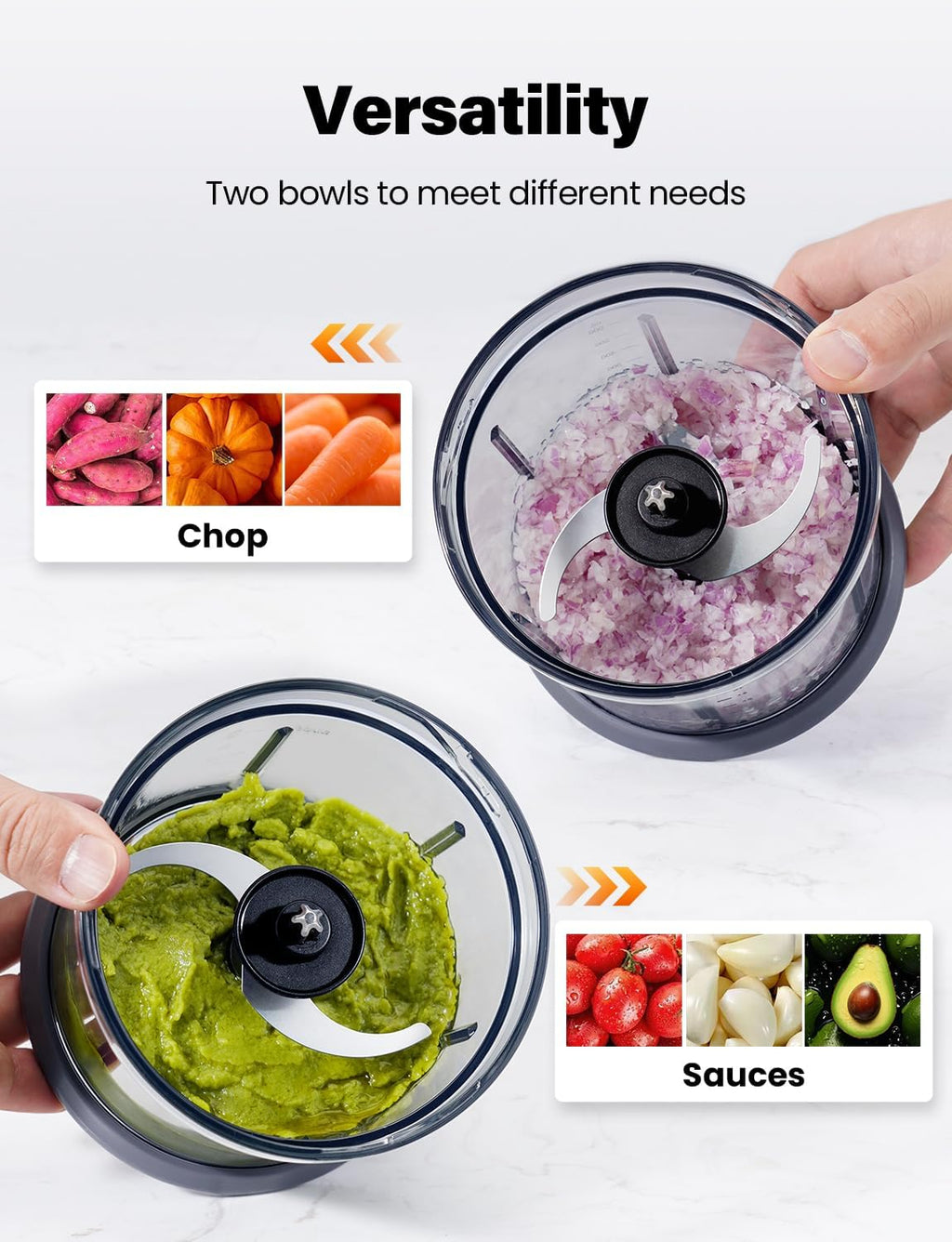 4 Cup Electric Food Processor with 2 Bowls A3152