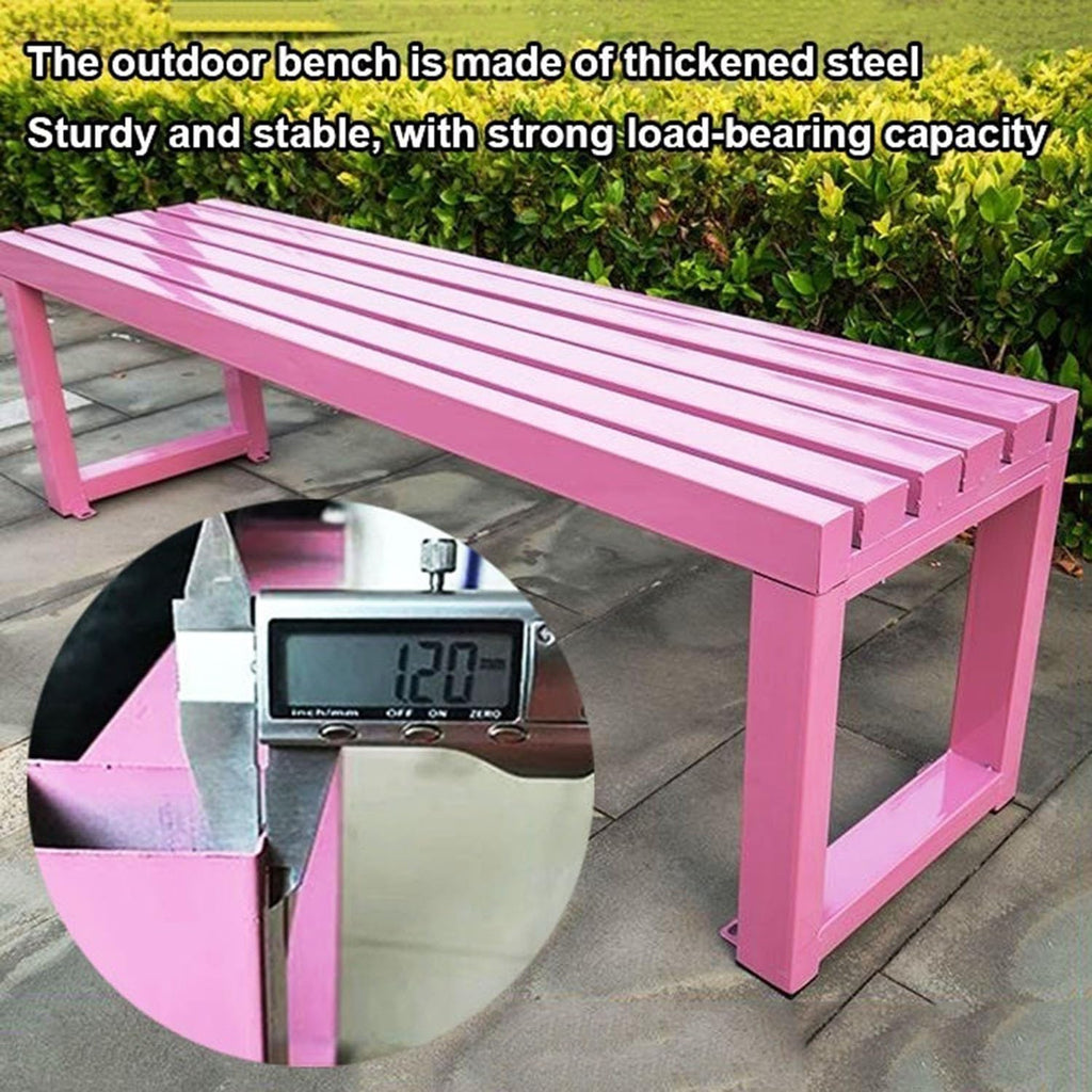 Black 5.9ft Metal Outdoor Bench Y5400