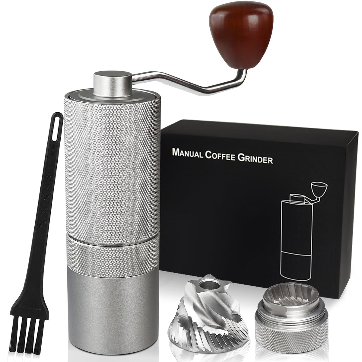 Manual Coffee Grinder with 25 Level Stainless Steel Conical Burr C98107