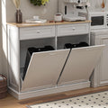 Double Tilt Out Trash Can Cabinet 2 X 13 Gallon with Storage U25559