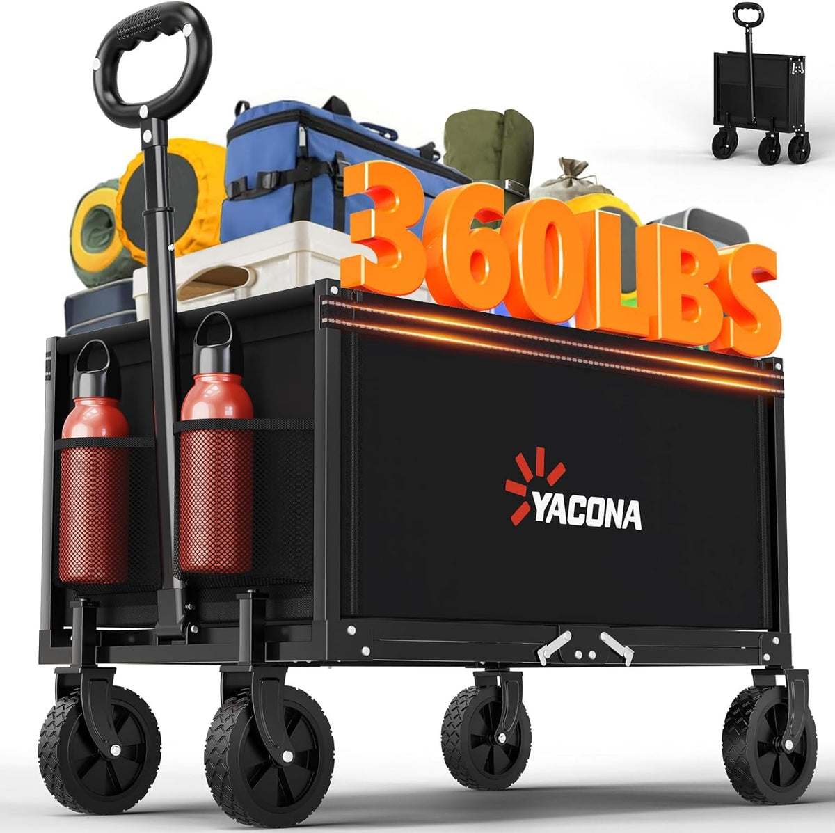 Foldable Heavy Duty Utility Wagon Cart with Wheels G300949