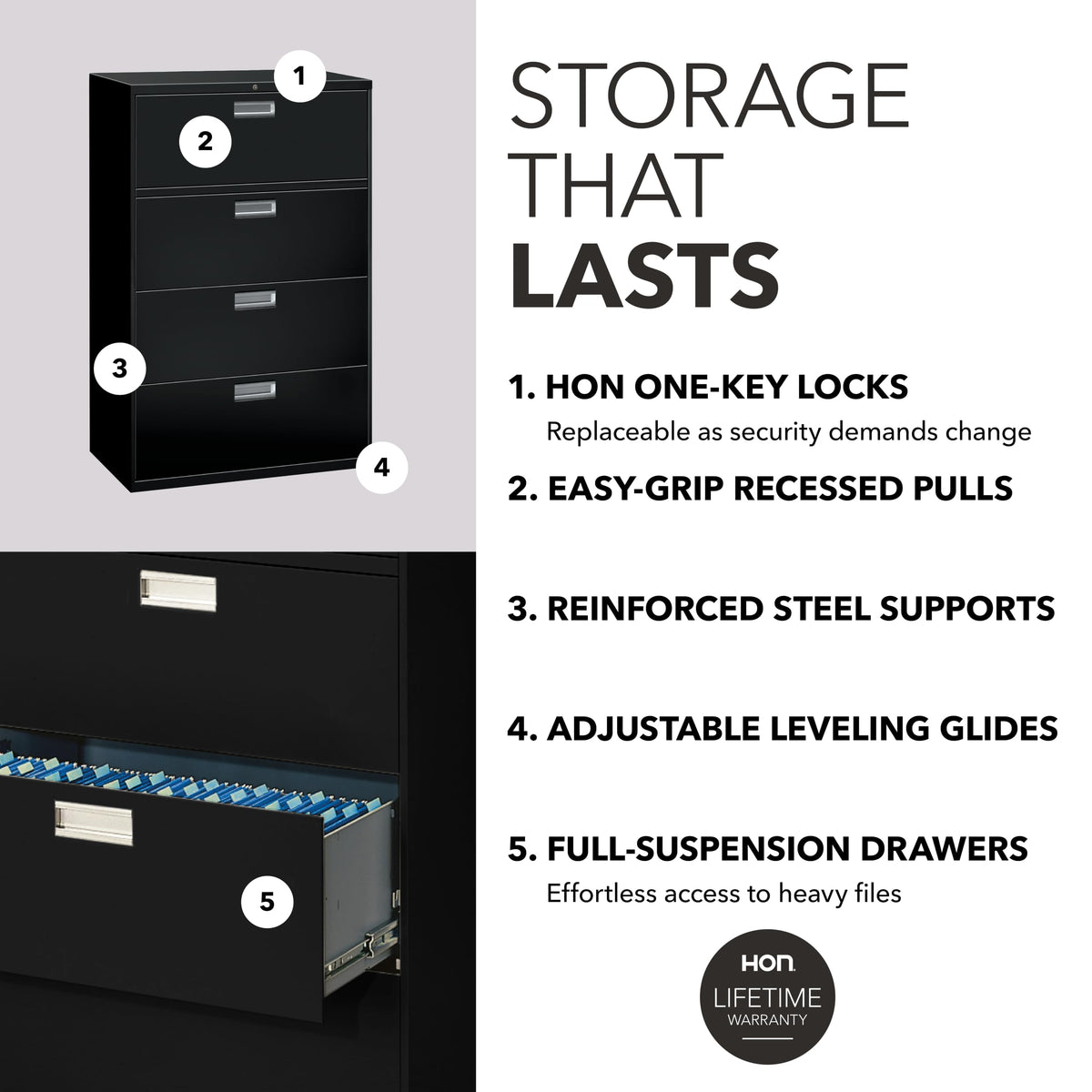 Black 4 Drawer File Cabinet H809792