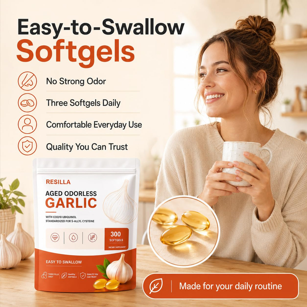 Odorless Aged Garlic Softgels, 300 Softgels H664205