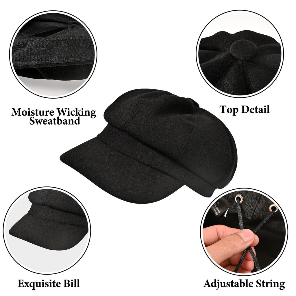 Wool Blend Newsboy Cap E6132