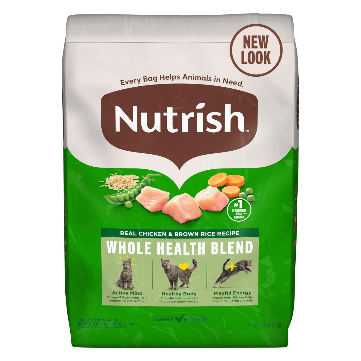 Chicken & Brown Rice Recipe Dry Cat Food 14 lb. Bag Z44876