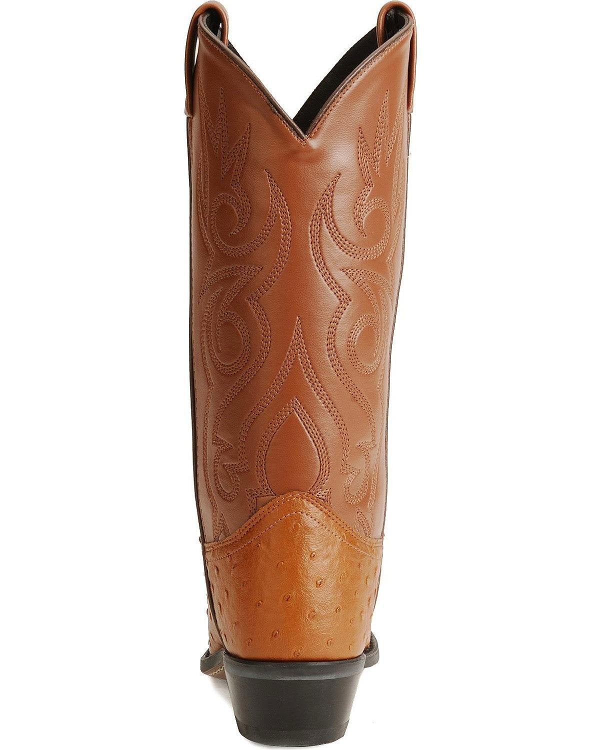 Cognac Ostrich Print Cowboy Boots Y581