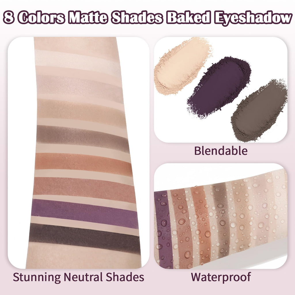 8 Color Nude Smokey Baked Matte Eyeshadow Palette M4325