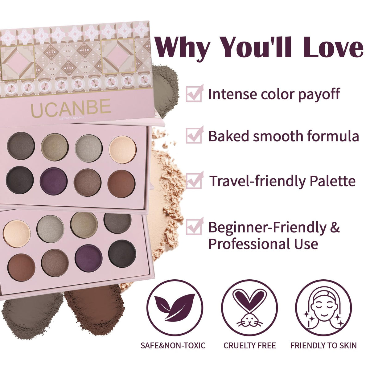 8 Color Nude Smokey Baked Matte Eyeshadow Palette M4325