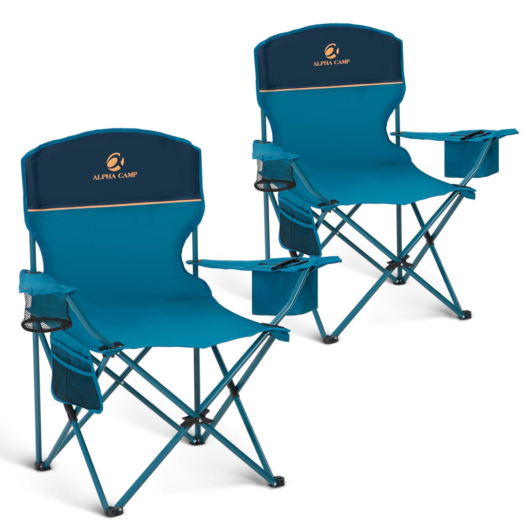 2 Pack Portable Camping Chair Blue I340