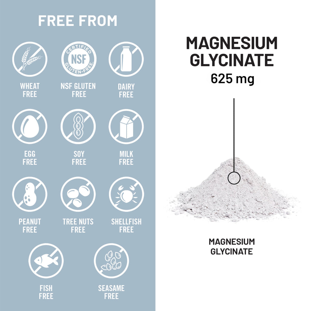 Magnesium Glycinate 625 mg Vegan 30 Capsules A76487