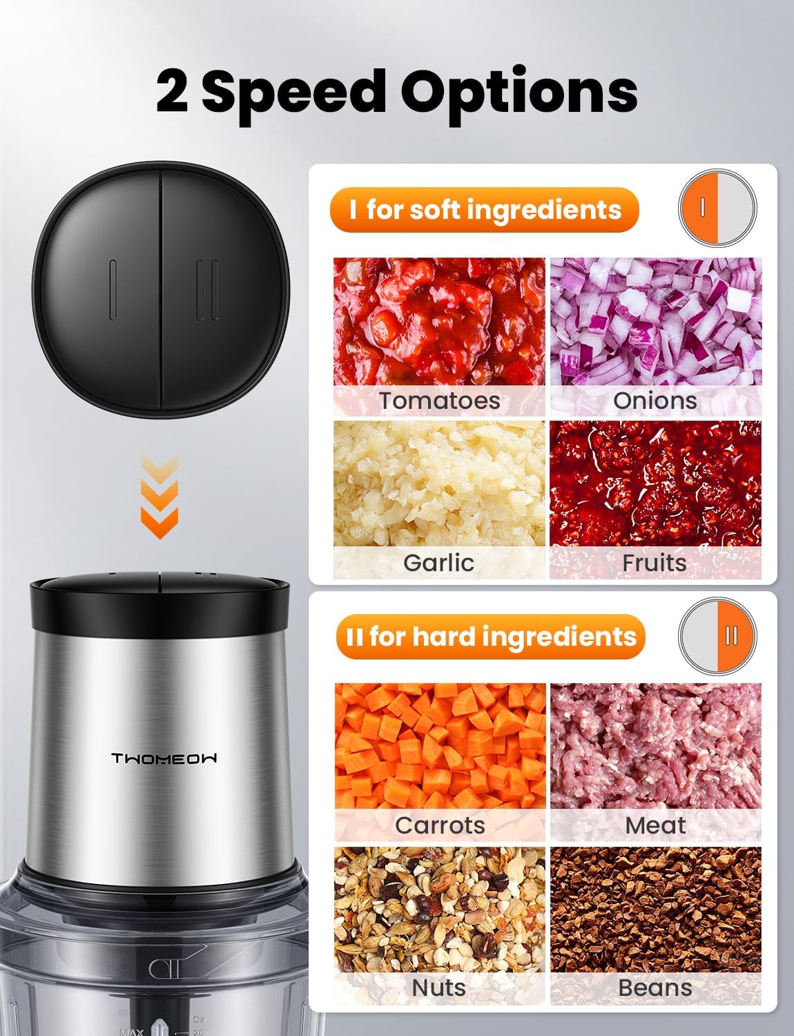 4 Cup Electric Food Processor with 2 Bowls A3152