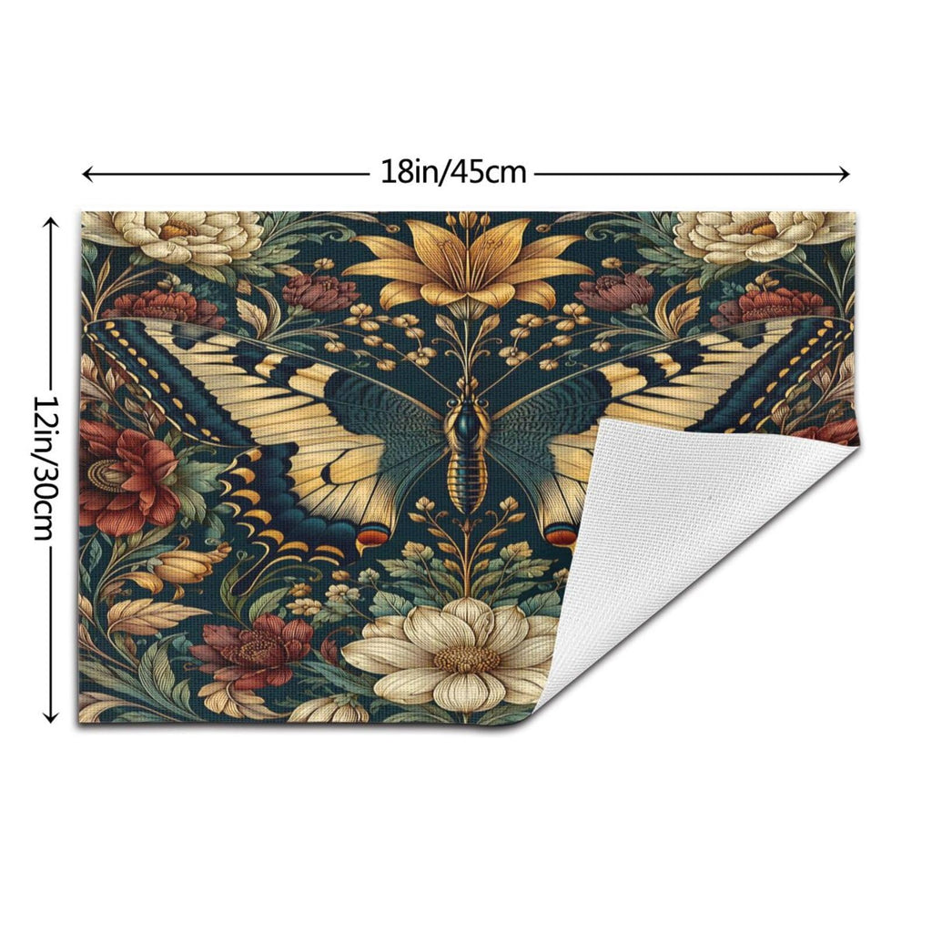 Vintage Butterfly Floral Woven Placemat 12X18 in U81206