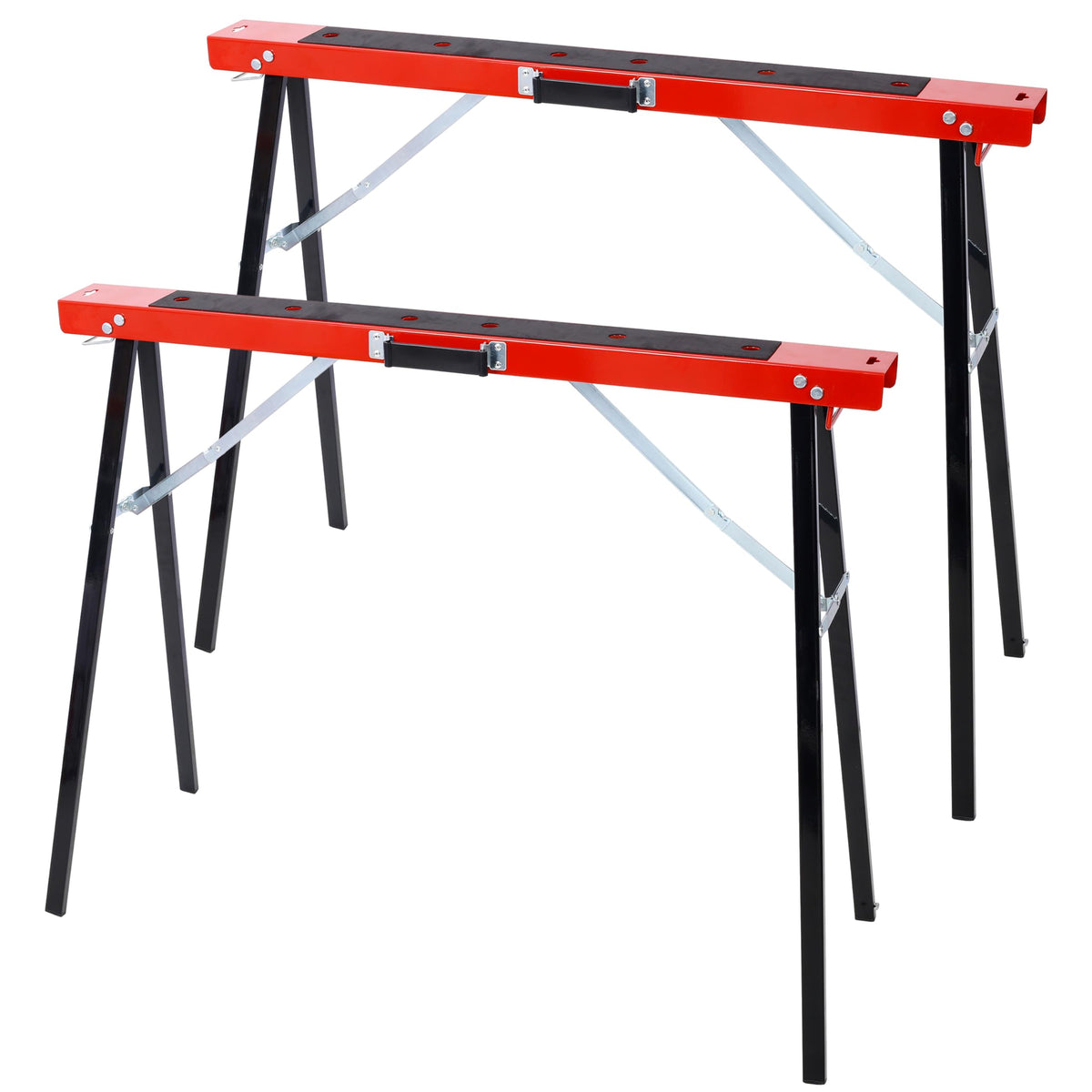 Black and Yellow Steel Folding Sawhorse Set 2-Pack D237