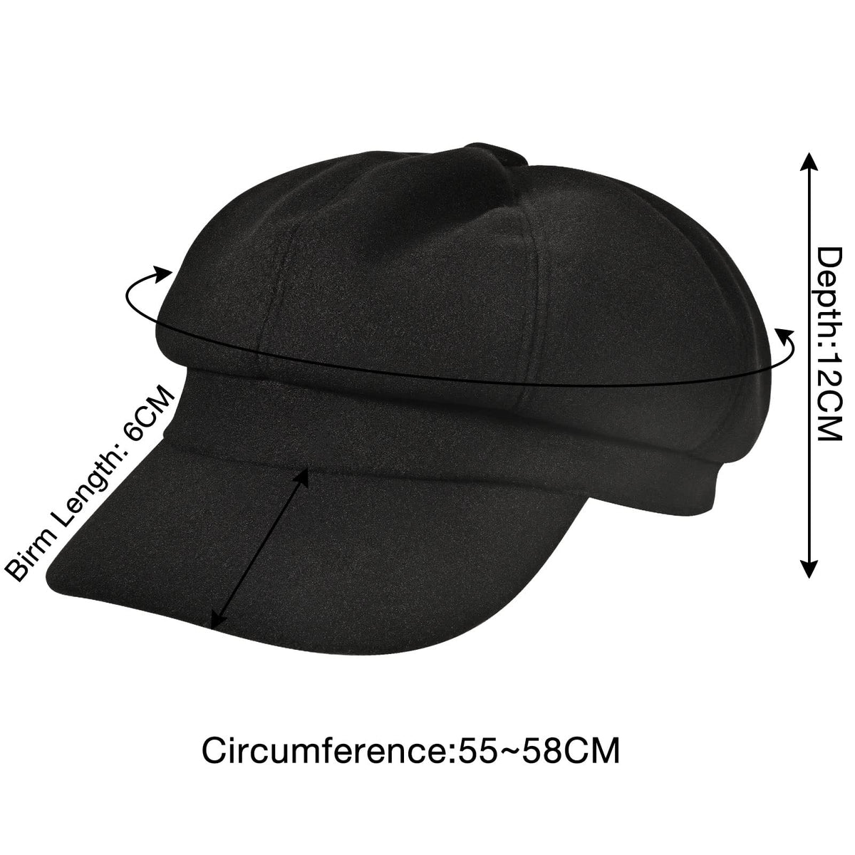 Wool Blend Newsboy Cap E6132