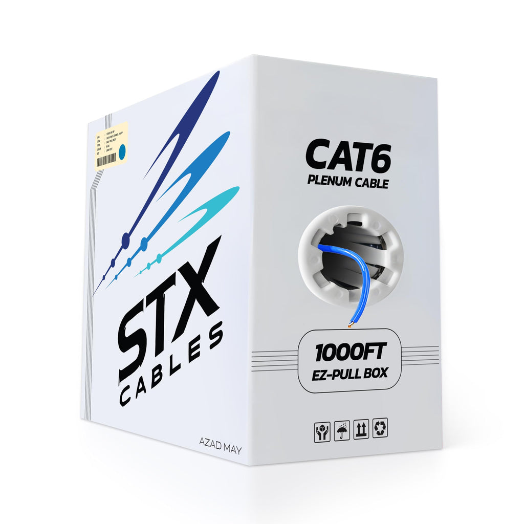CAT6 Plenum Ethernet Cable 1000ft 23AWG UTP Blue I3653