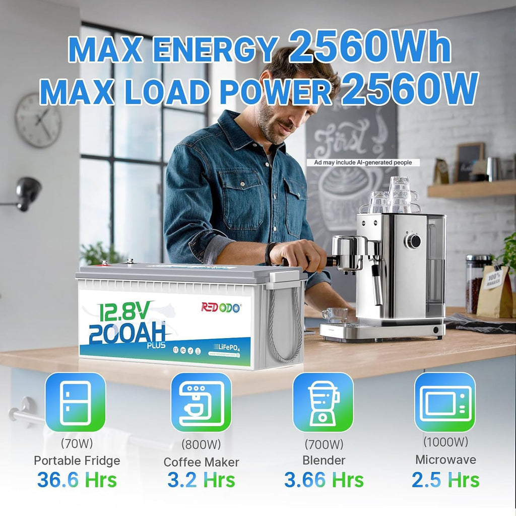 12V 200Ah LiFePO4 Battery D61876