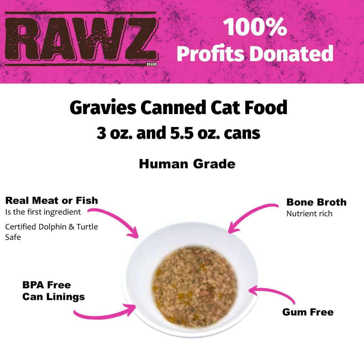 Minced Canned Cat Food in Gravy with Bone Broth, Tuna & Mackerel, 3 Ounce Cans, Pack of 18 J419959