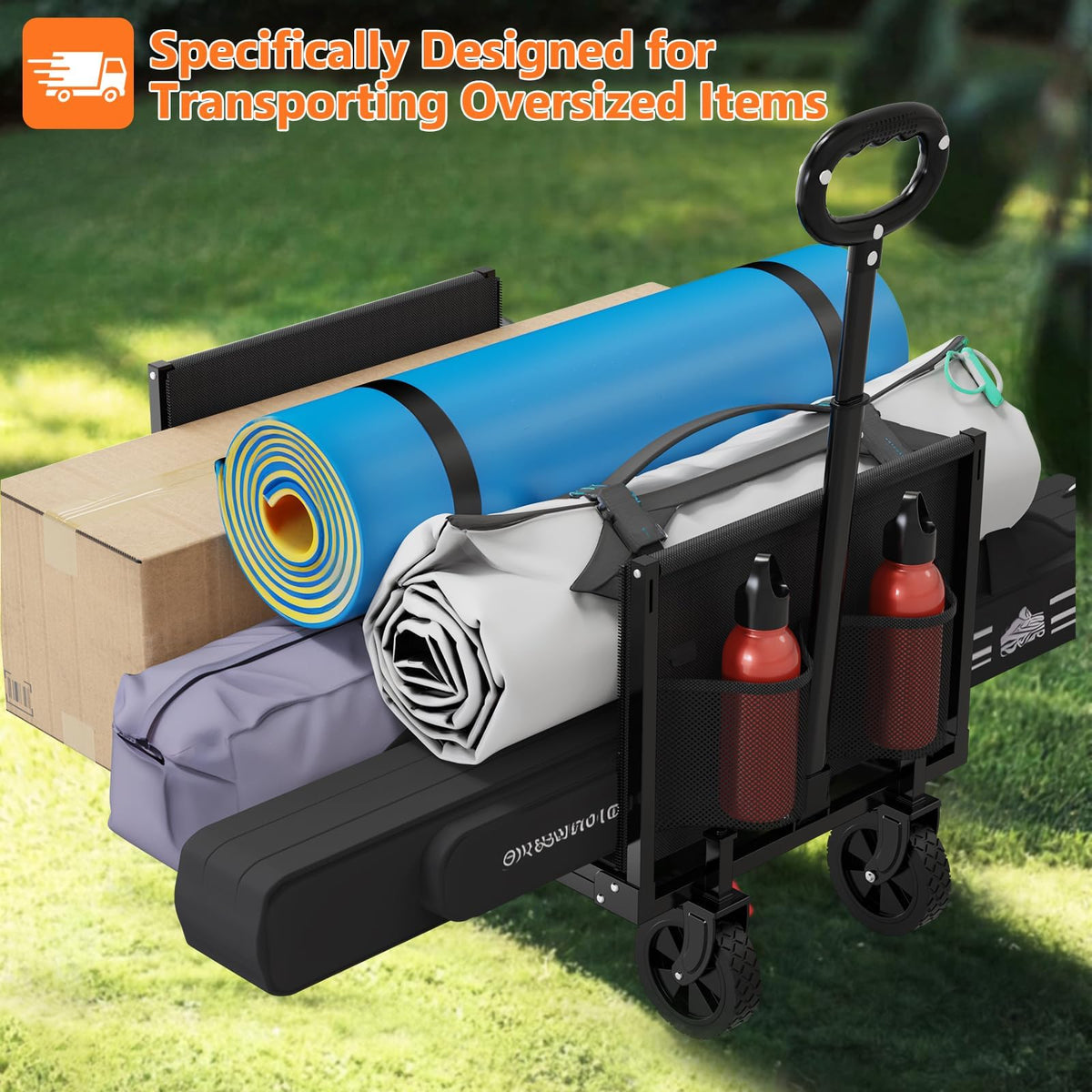 Foldable Heavy Duty Utility Wagon Cart with Wheels G300949