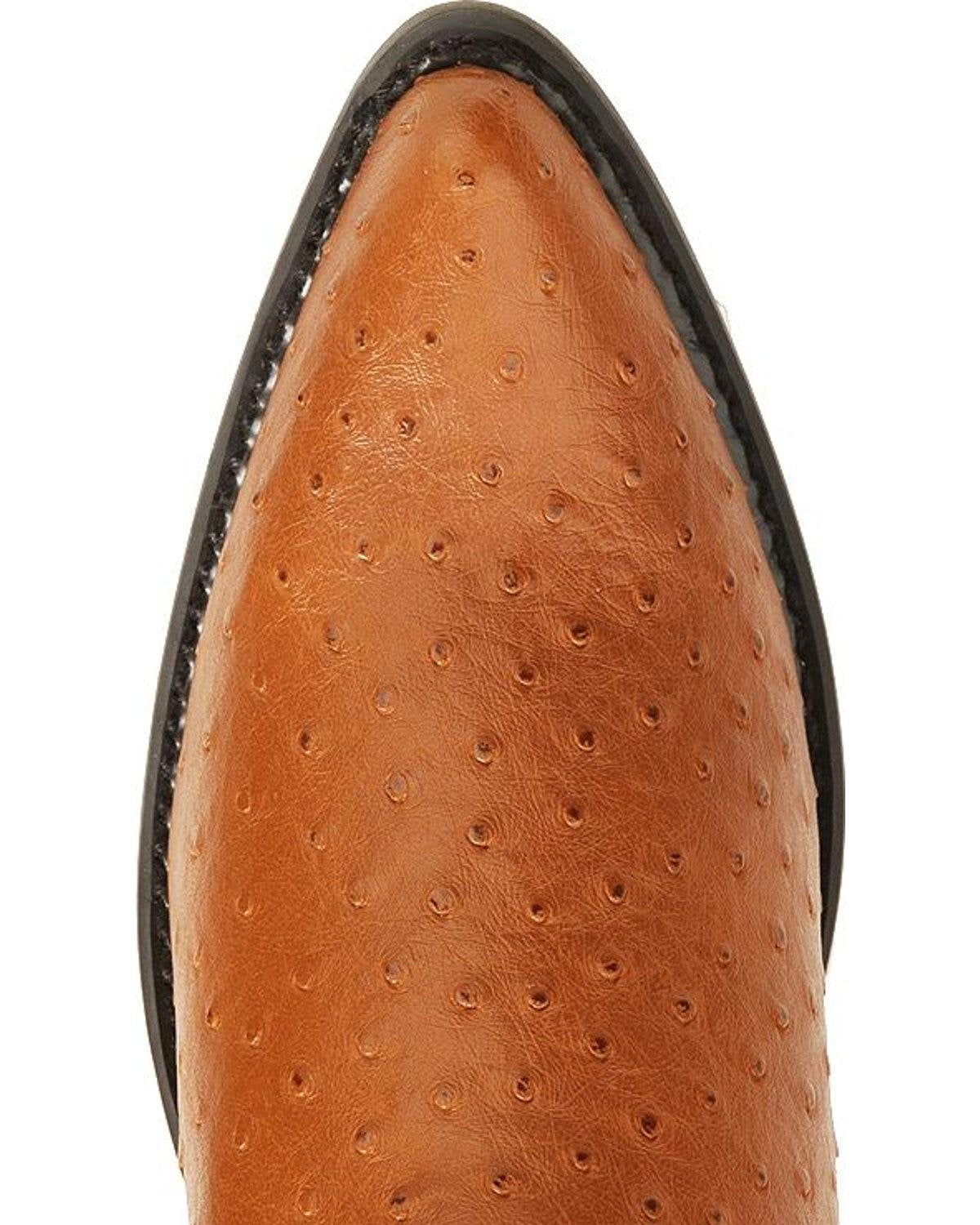 Cognac Ostrich Print Cowboy Boots Y581