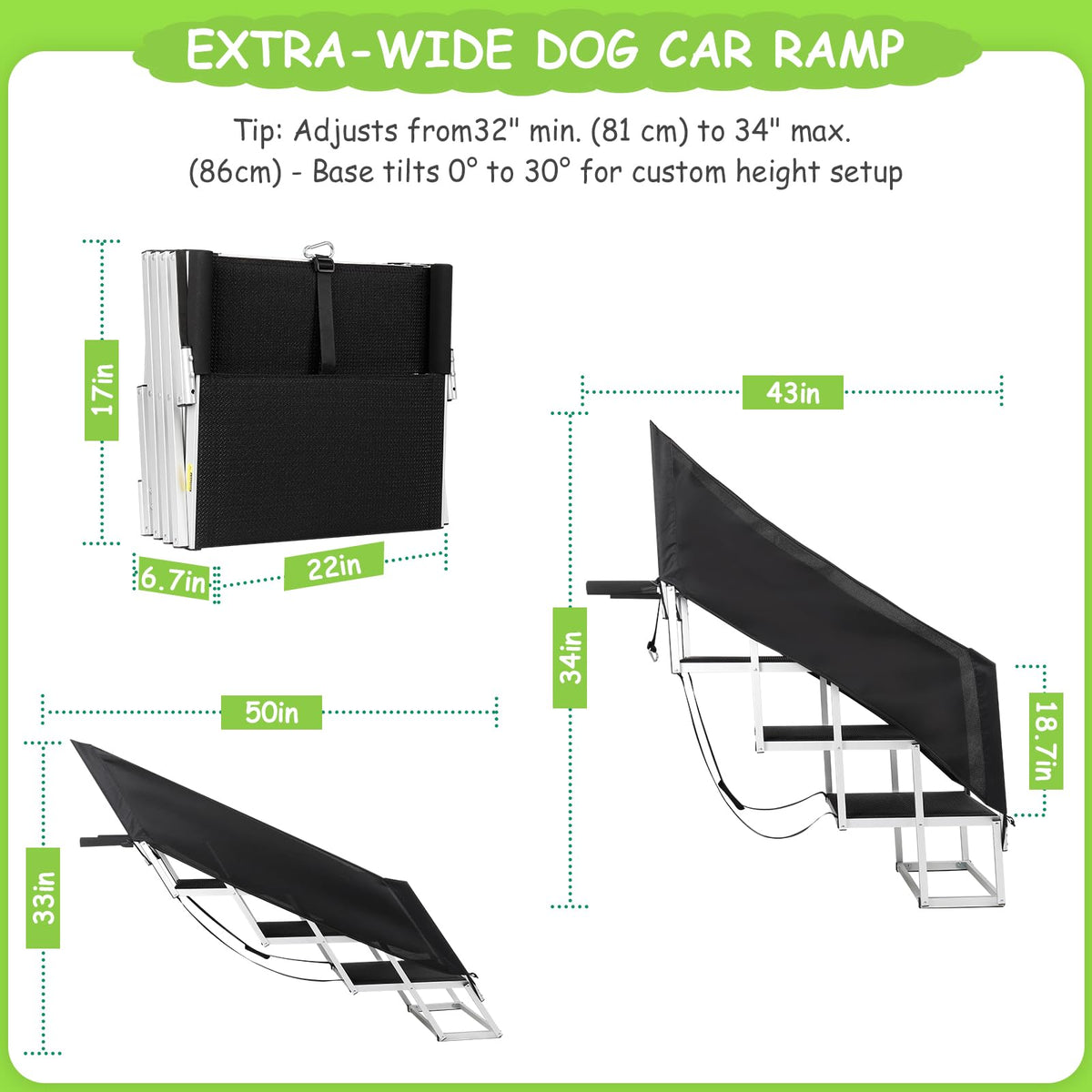 Dog Stairs with Guardrail V16122