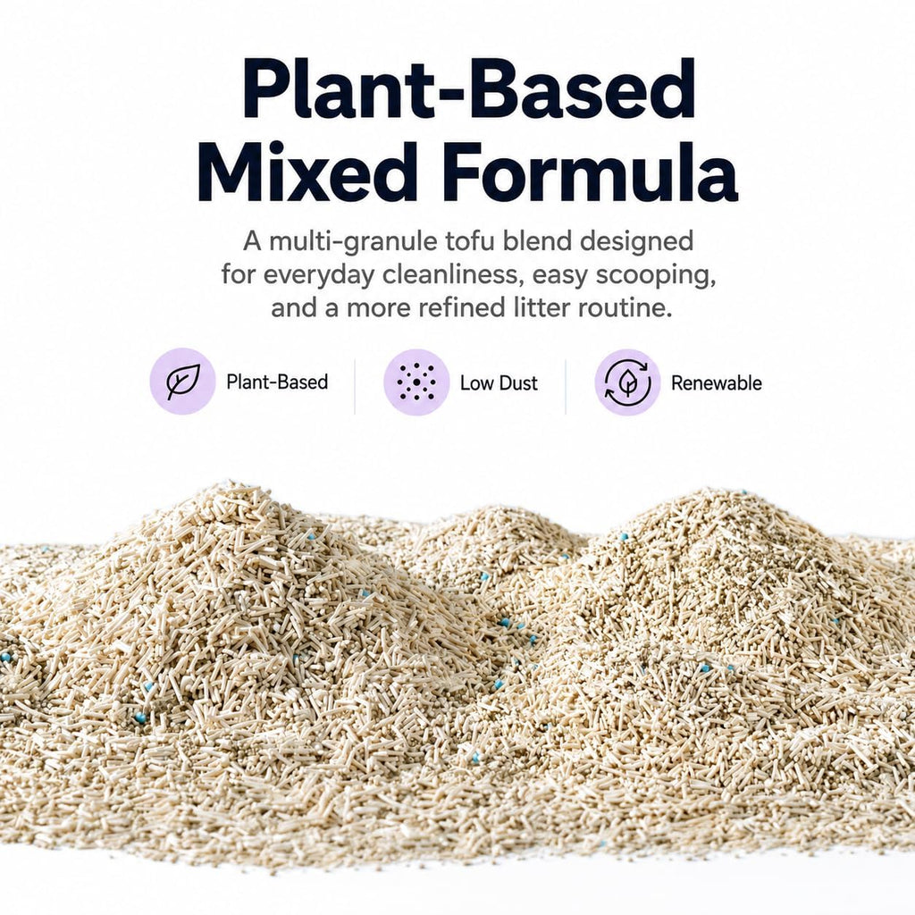 Tofu & Bentonite Mixed Cat Litter 18LB Lavender Scented Clumping S659776