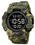 Men's Digital Military Sports Watch Large Face 50M Rubber LED U18606