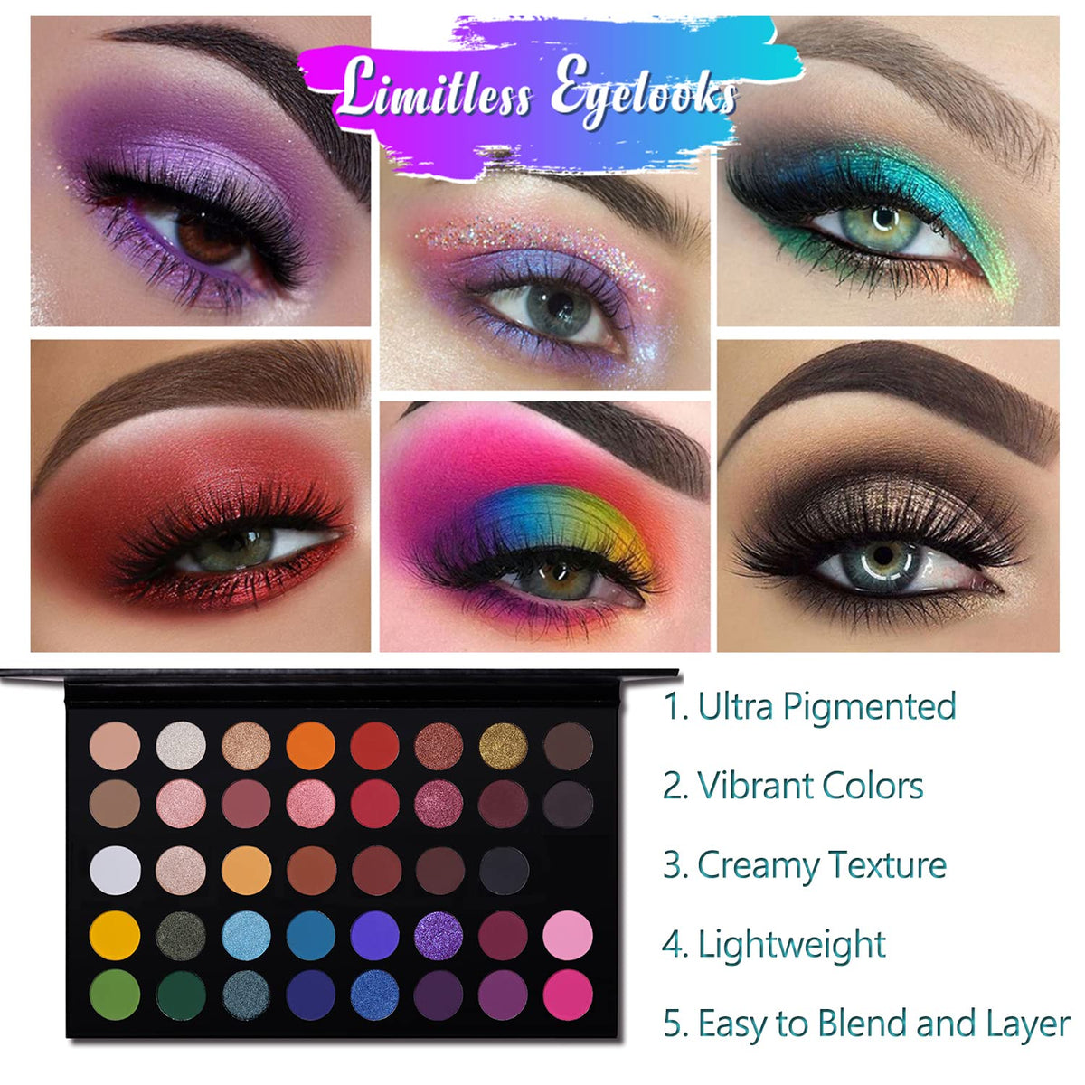 40 Colors Shimmer Matte Eyeshadow Palette B45570