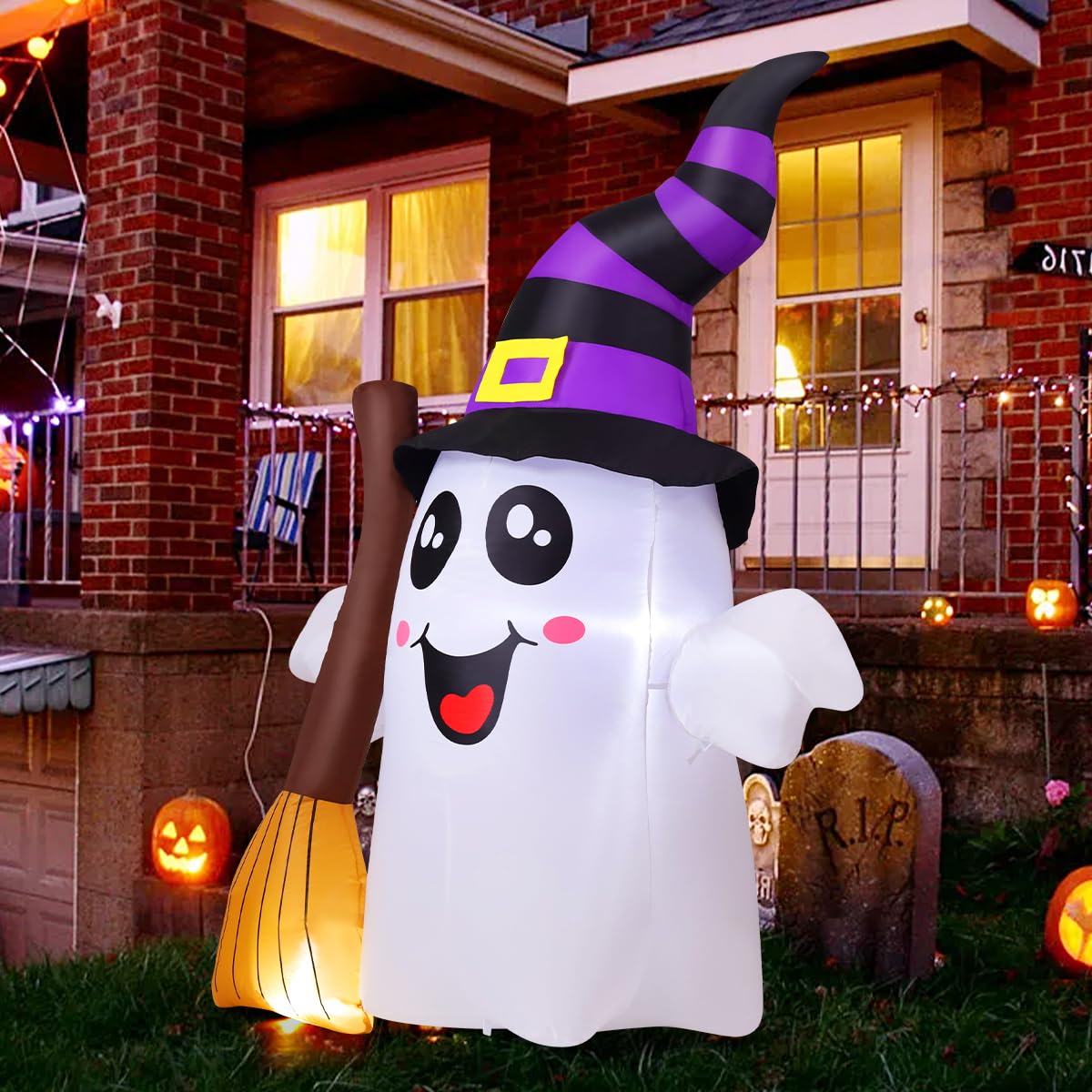 6.2 FT Halloween Inflatables Ghost with Built-in LEDs Z431