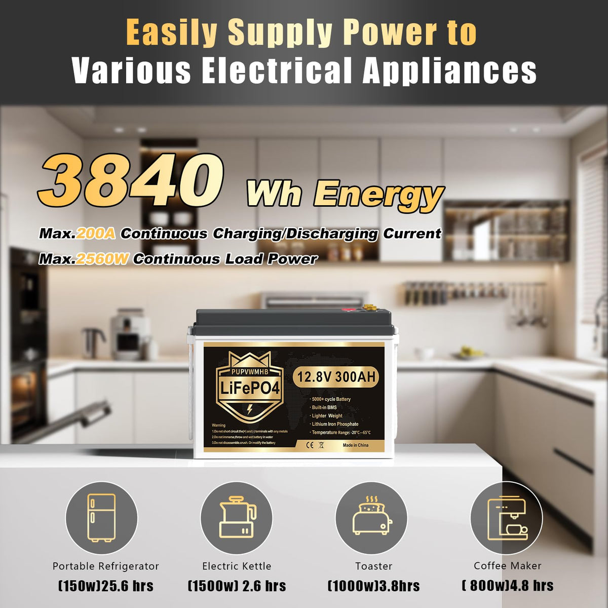 12V 300Ah Lithium LiFePO4 Battery Y742708