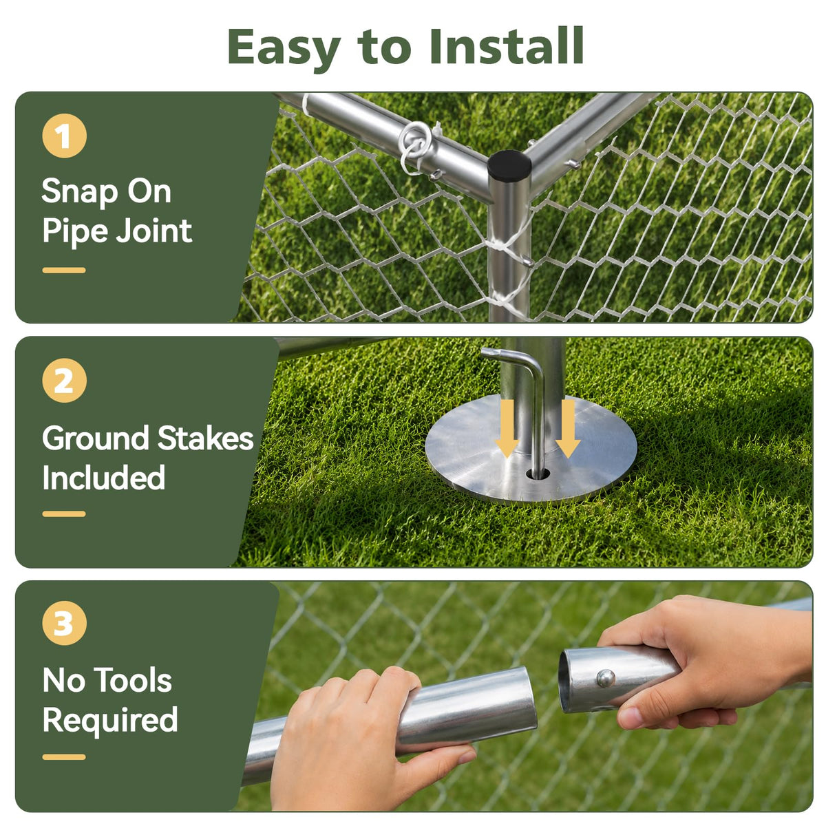 10×10FT Waterproof Metal Outdoor Dog Kennel A786