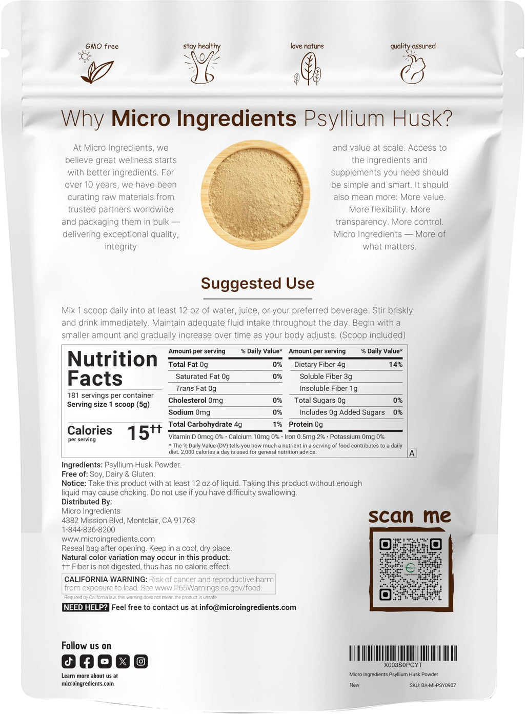 Psyllium Husk Powder, 2 lb. A20799