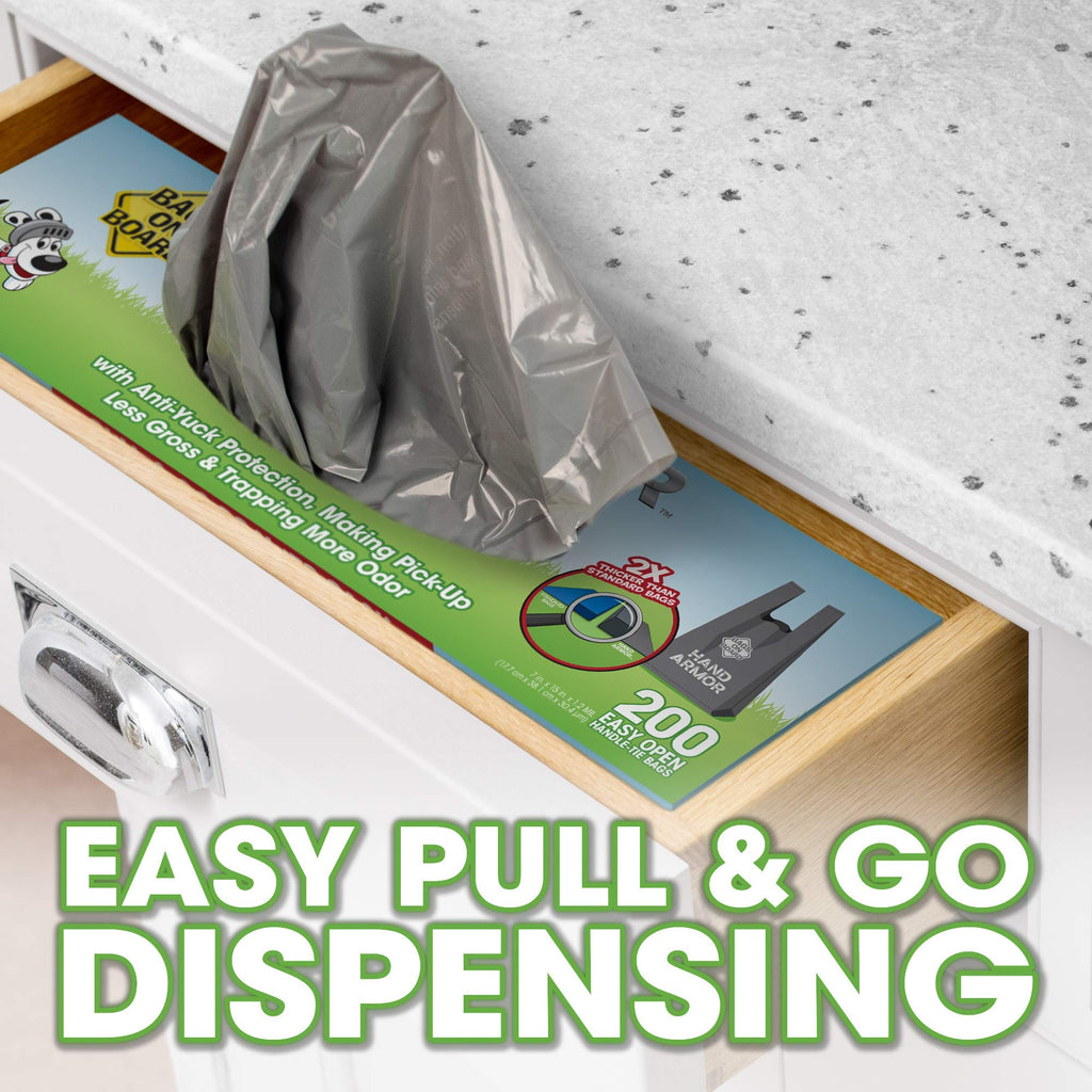 Dog Poop Bags with Easy Tie Handles, 200 Count X835